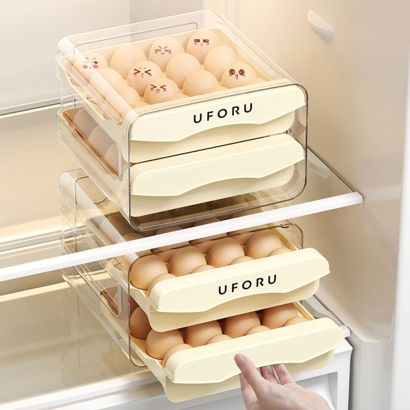 Double-Layer Clear Egg Storage Organizer