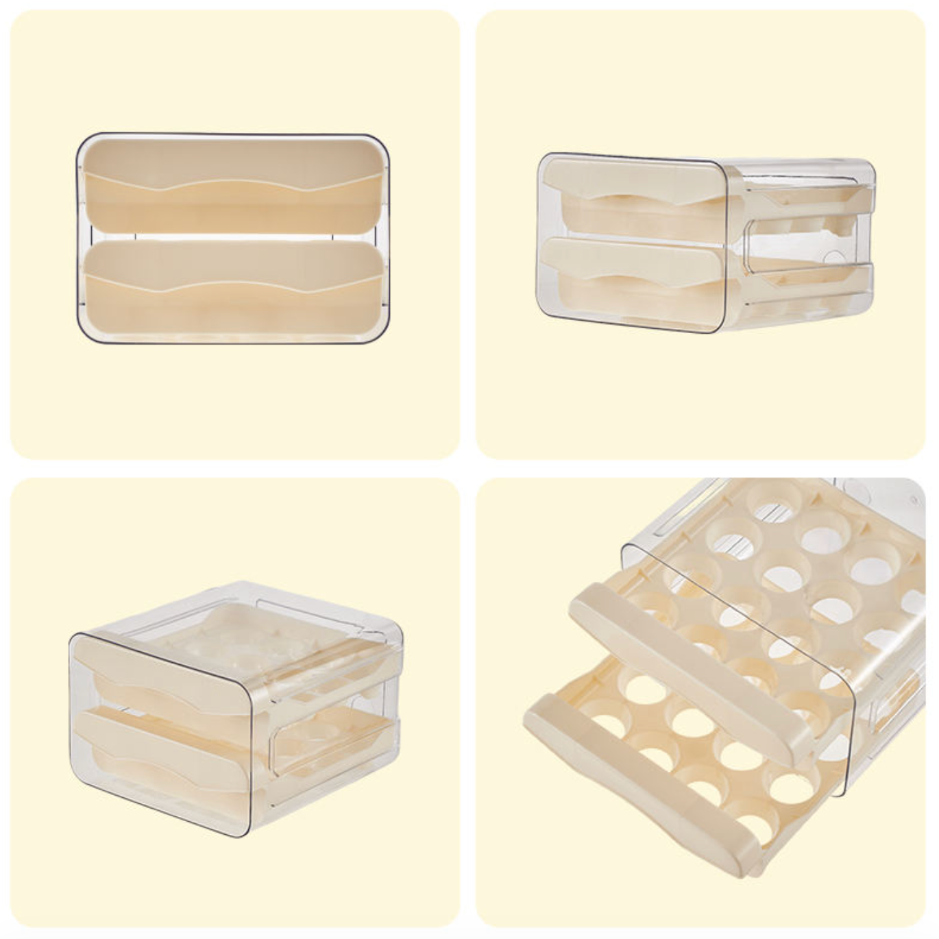 Double-Layer Clear Egg Storage Organizer