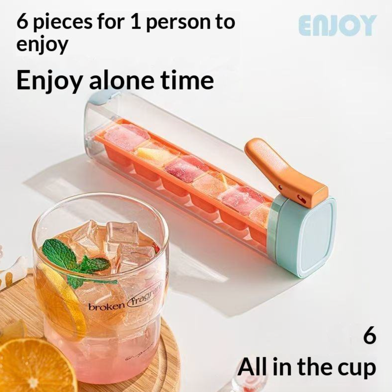 One-Handed Ice Cube Tray with Easy Press Lid